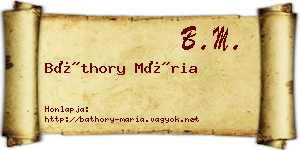 Báthory Mária névjegykártya