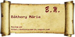Báthory Mária névjegykártya